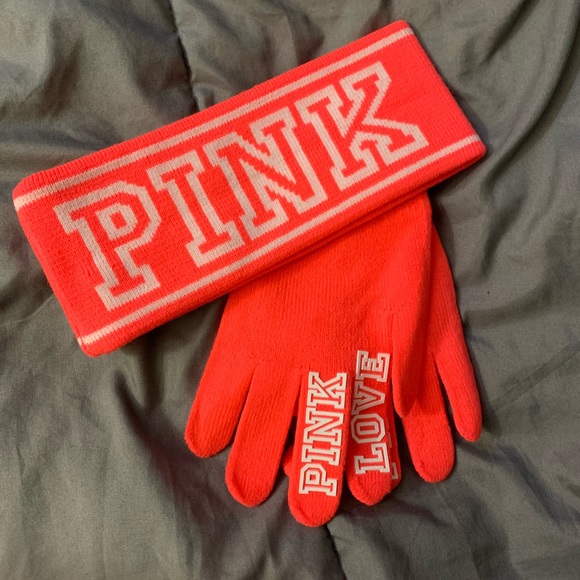 PINK Victoria's Secret Accessories - VS PINK Headband and Gloves